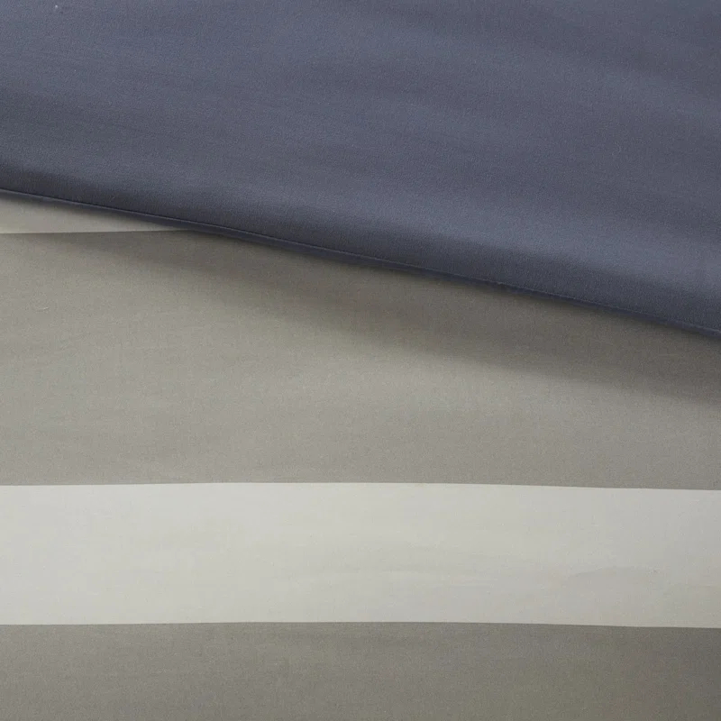 Marsden Blue/Gray Microfiber Striped Comforter Set with Bed Sheets