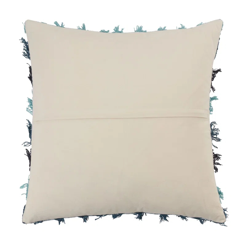 Saro Frankie Collection Fringed Cotton Throw Pillow