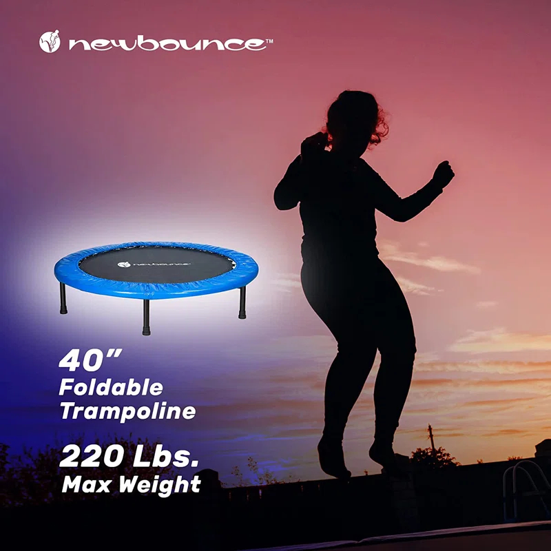 New Bounce New Bounce Mini Trampoline - Foldable Trampoline for Children and Adults - Holds Up to 220 Lbs