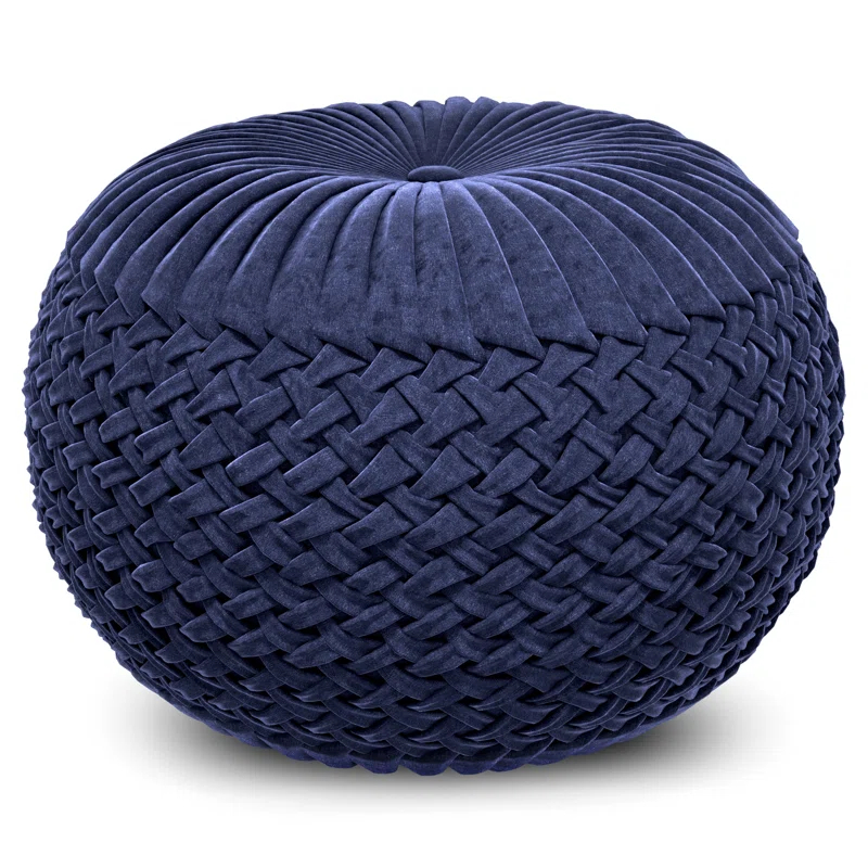 Simpli Home Grafton Velvet Pouf