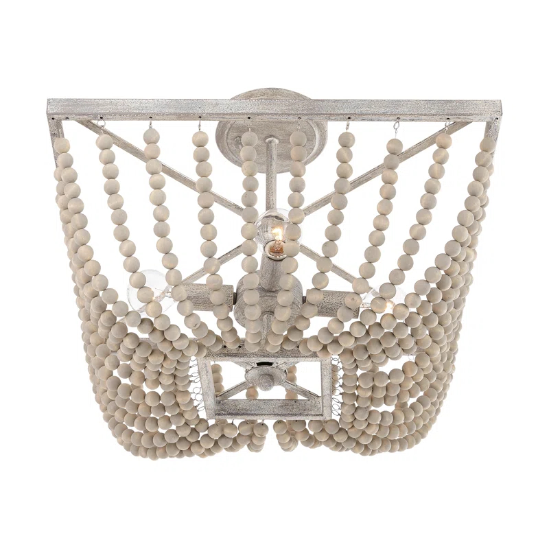 Bungalow Rose Arlott Wood Semi Flush Mount