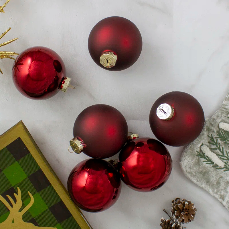 Northlight Seasonal Glass Ball Christmas Ornament (Set of 6)