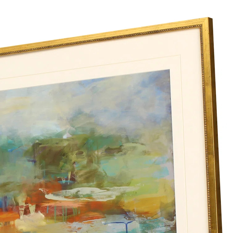 Mist Abstract Art Set with Antique Gold Frames