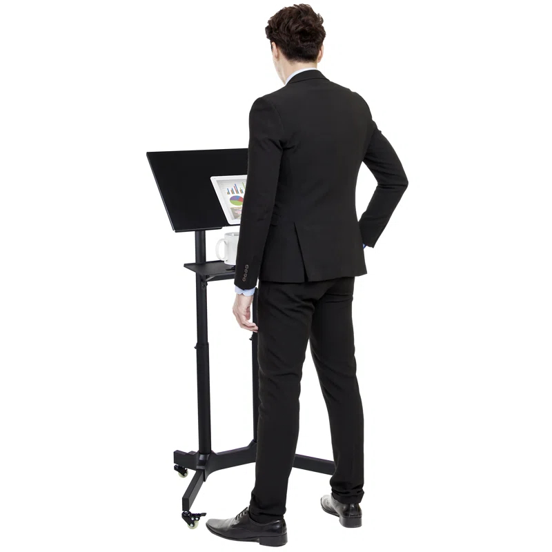 Mount-It! Mobile Standing Height Desk, Portable Podium and Rolling Presentation Lectern