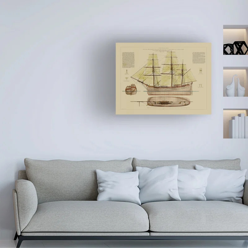 Trademark Fine Art " Small Antique Ship Plan VII " by Vision Studio