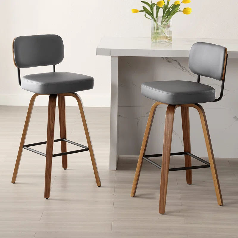 Corrigan Studio® Logreira Swivel Upholstered Counter & Bar Height Stool (Set of 2)