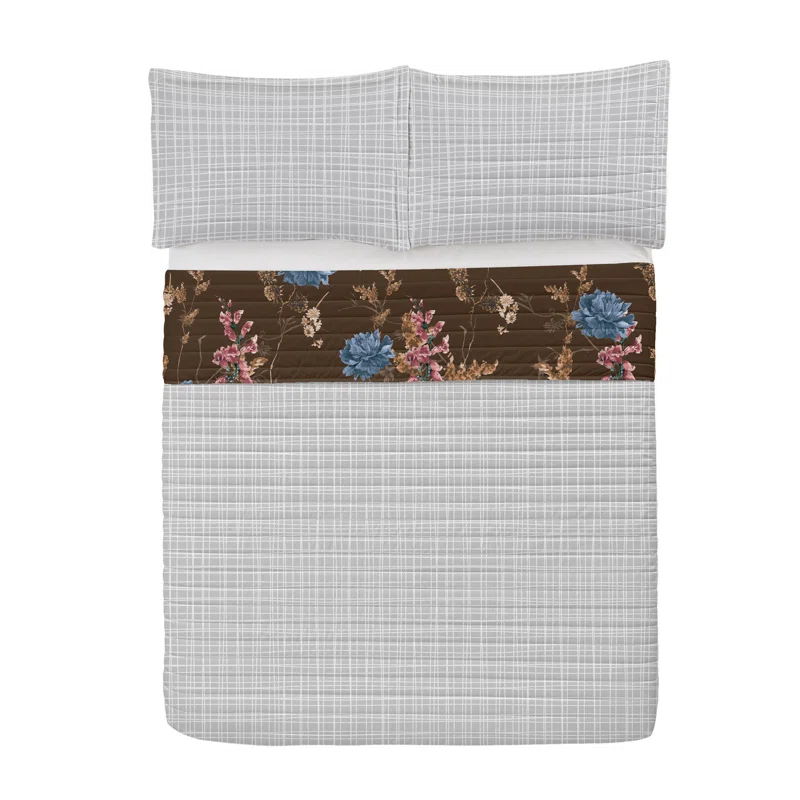 Microfiber Reversible 3 Piece Coverlet/Bedspread Set