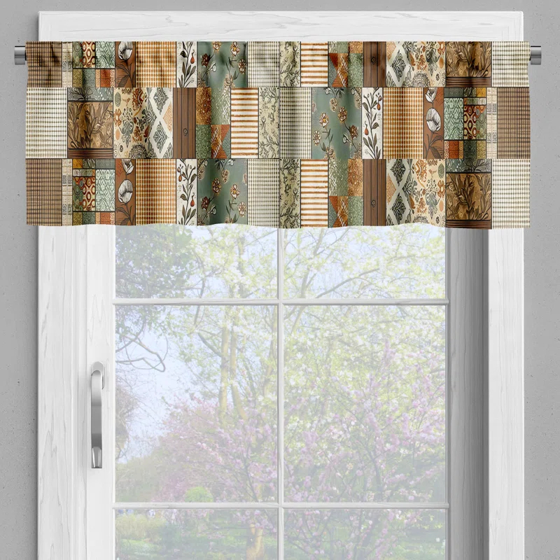 Geometric Tailored Window Valance