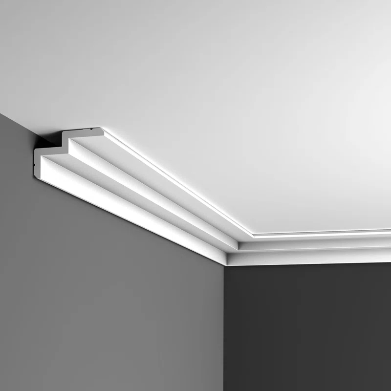 3-7/8 in x 2-3/8 in x 78-3/4 in Primed White Plain Polyurethane Crown Moulding