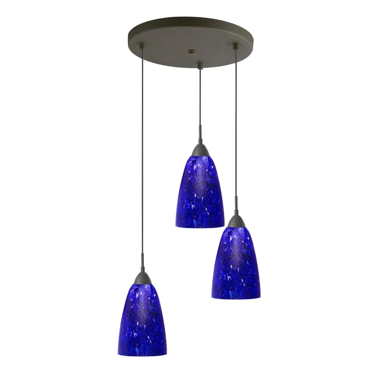Woodbridge Lighting Art Glass 3 - Light Cluster Pendant