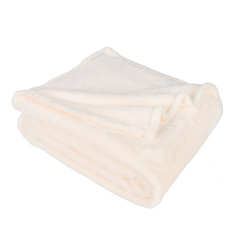 Superior Superior Polka Dots or Solid Fleece Plush Blanket Medium Weight Fluffy Soft Decorative Bedding