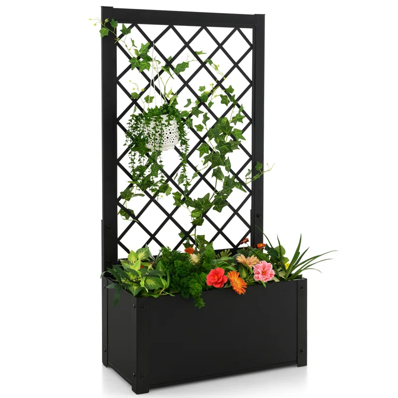 Shandia Metal Planter Box with Trellis