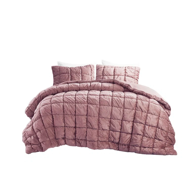 Intelligent Design Velvet Dream Puff Velvet Comforter Set