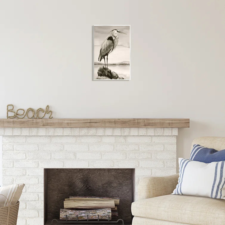 Stupell Industries " Heron Perched At Sea " by Grace Popp