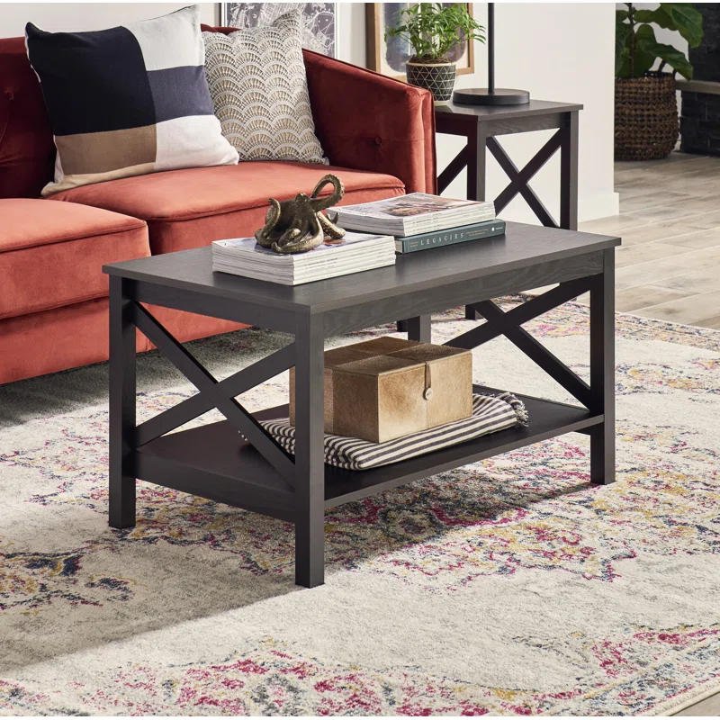 ClosetMaid X-Frame Furniture Two-Tier Coffee Table with Shelf