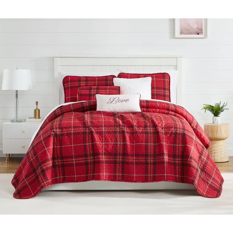 SouthShore Fine Linens Vilano Plaid Oversized Microfiber Quilt Set by Southshore Fine Linens