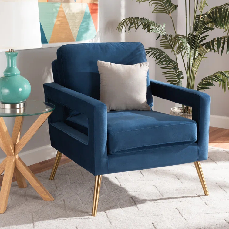 Everly Quinn Arbaaz Velvet Armchair