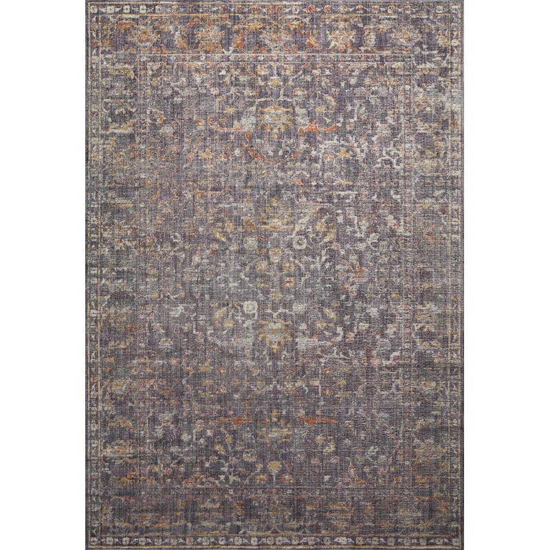 Chris Loves Julia x Loloi Chris Loves Julia x Loloi Rosemarie Oriental Graphite/Gold Rust/Ivory/Purple Area Rug