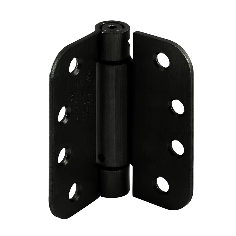 Prime-Line Door Hinge Commercial UL Adjustable Self-Closing Spring Hinge, 4 in. x 4 in. with 5/8 in. Radius Corners, 4 Holes per Leaf with Screws, .130 in. Gauge (Set of 3)