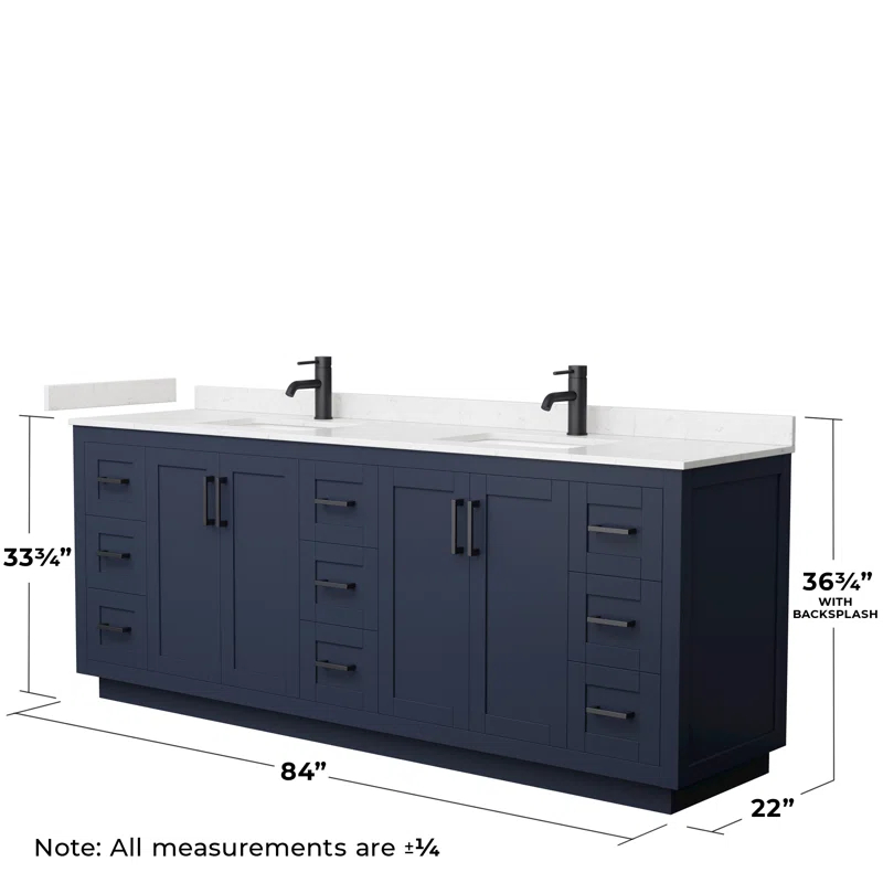 Wyndham Collection Miranda 84" Freestanding Double Bathroom Vanity with Cultured Marble Top