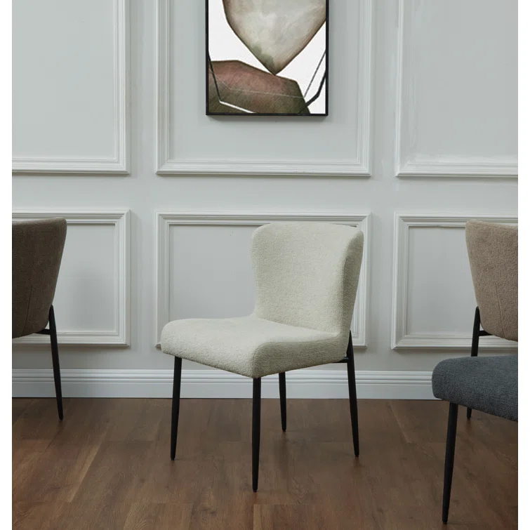 Joss & Main Estrella Boucle And Metal Legs Dining Chair