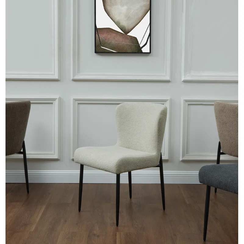 Joss & Main Estrella Boucle And Metal Legs Dining Chair