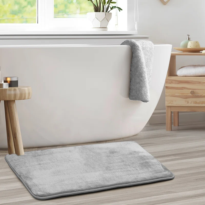 Clara Clark Ultra Soft and Absorbent Memory Foam Bath Rug Set with Non-Slip Backing