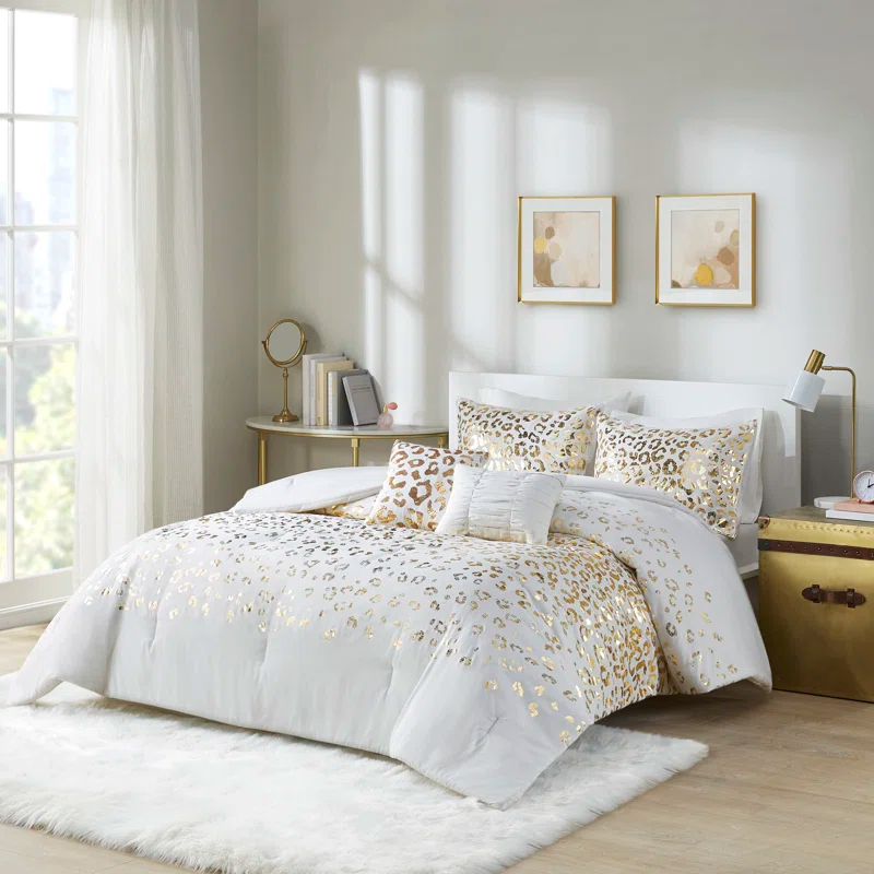 Lillie Metallic Animal Print Comforter Set