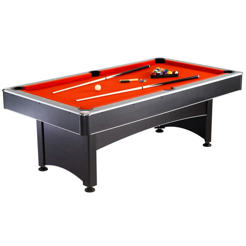 Hathaway Games Hathaway Maverick Deluxe 7 Ft Pool Table, with Ping Pong Multi Game Combo Tables for Family Recreation Game Rooms – Includes Billiard Balls, Cues, Paddles, Brush & More