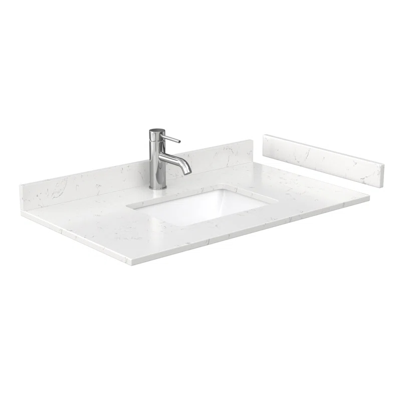 Wyndham Collection Deborah 36'' Single Bathroom Vanity with Marble Top with Mirror