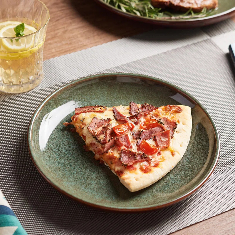 Orren Ellis Stoneware Dinnerware Sets Service For 4, 12 Pcs Reactive Glaze Plates And Bowls Sets, Handmade Ceramic Dish Set, Highly Chip And Crack Resistant Modern Plate Set, Sage Green