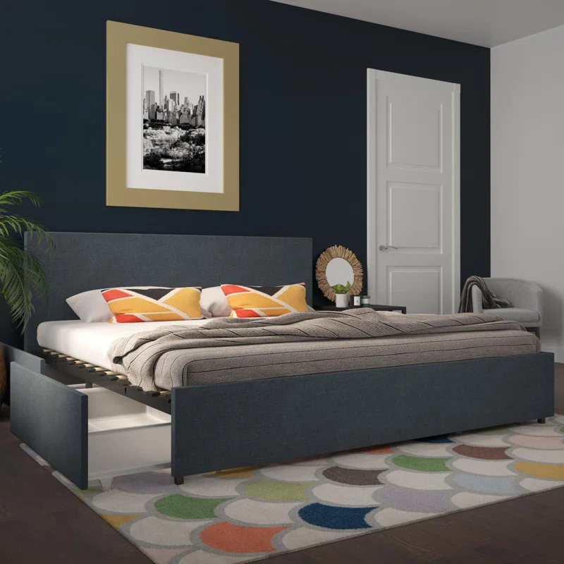 Kelly Upholstered Unfinished Platform Storage Bed