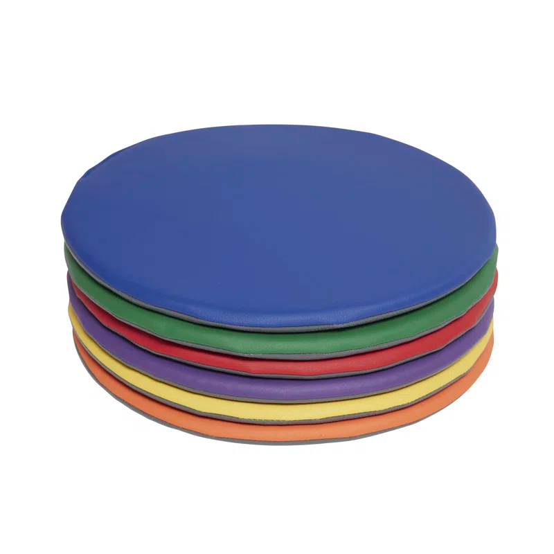 ECR4Kids ECR4Kids SoftZone Colorful Floor Pads, Round, Flexible Seating, 6-Piece