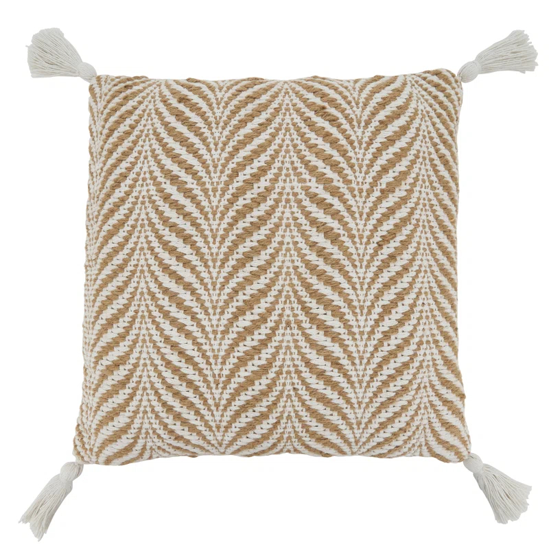 Saro Aziza Collection Tassels Cotton Blend Throw Pillow