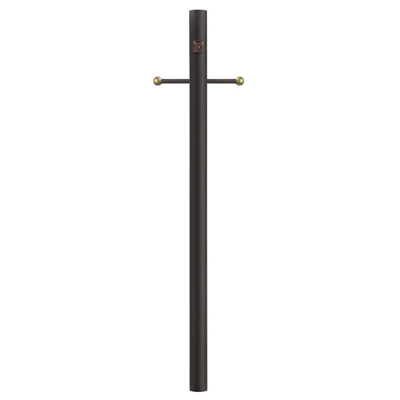 Solus Solus 7, 8, or 10 ft.  Hardwired Direct Burial Lamp Post with Cross Arm and Dusk-to-Dawn Photocell Sensor