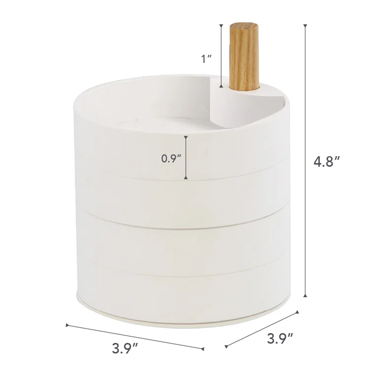 Yamazaki Home 4-Tiered Jewelry Boxes Saving, Plastic + Wood