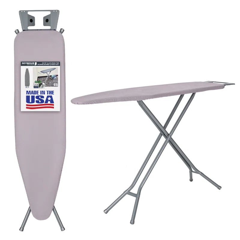 Seymour Home Products Seymour Home Products Adjustable Height 4 Leg Ironing Board with Mesh Top and Iron Rest
