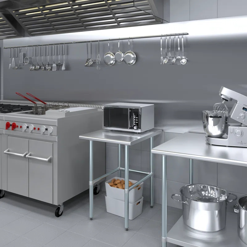 Amgood Stainless Steel Open Base Work Table