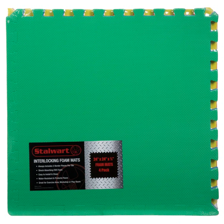 Stalwart Stalwart 24-Inch EVA Foam Tiles 4-Pack - 16 SQ FT - Workout Mat or Baby Playmat, Multicolor (Set of 4)