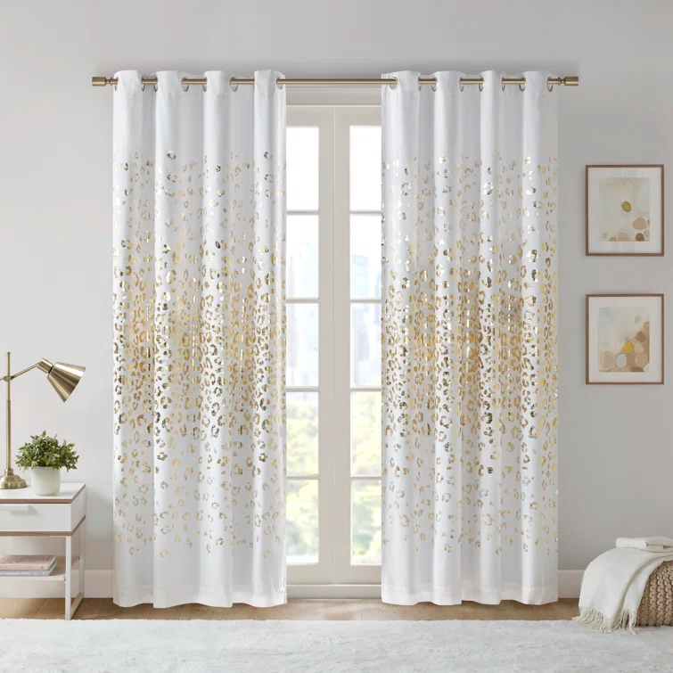 510 Design Lillie Grommet Top Metallic Animal Printed Total Blackout Singel Curtain