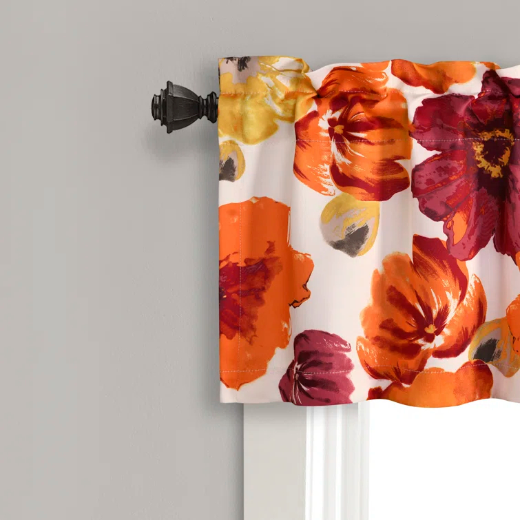 Lush Decor Leah Floral Tailored 52'' W Window Valance