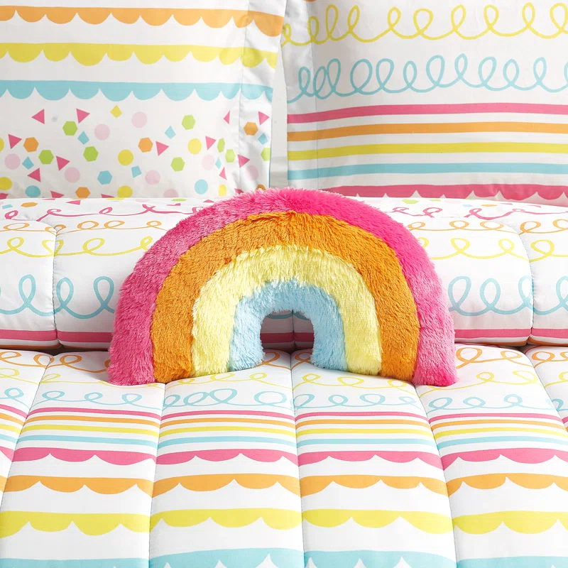 Alex + Bella ALEX + BELLA Color Pop Rainbow Orange Microfiber Comforter Set