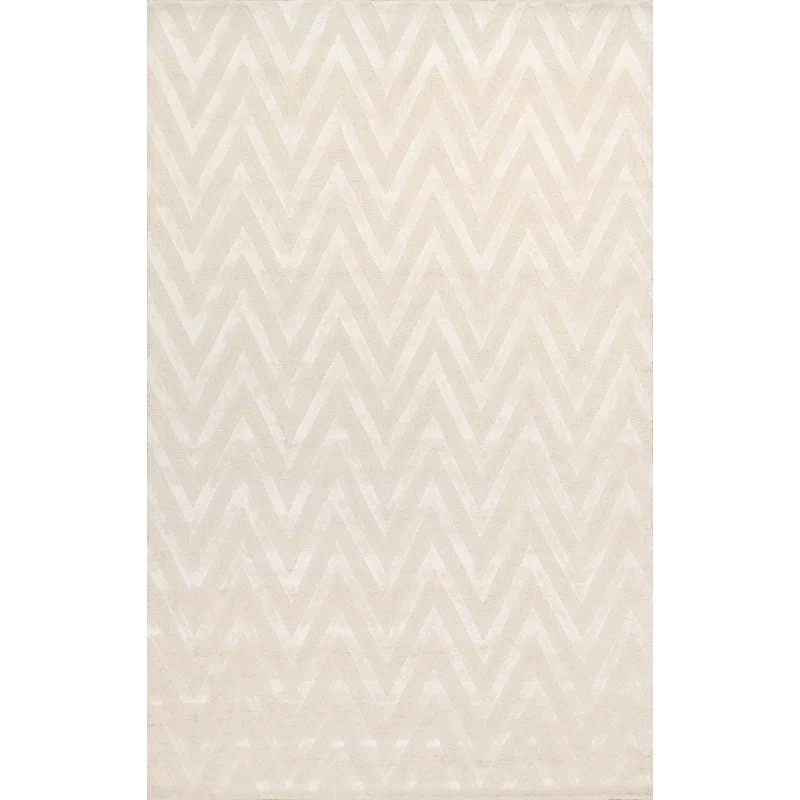 Pasargad Hand-Tufted Bamboo Silk & Wool Ivory Area Rug