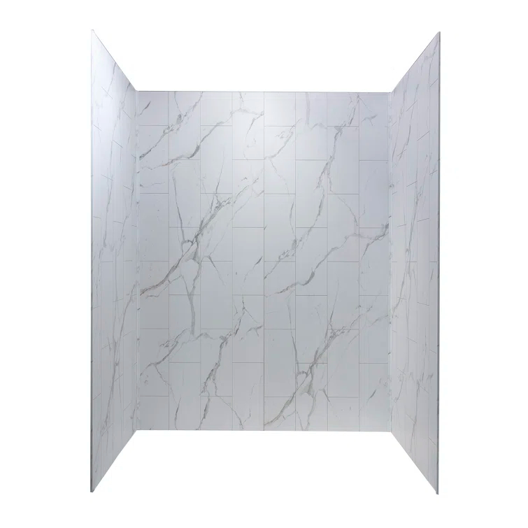 Palisade Palisade 78in x 60in x 32in Waterproof Vinyl Shower Surround Kit with Accessories in Urban Glacier