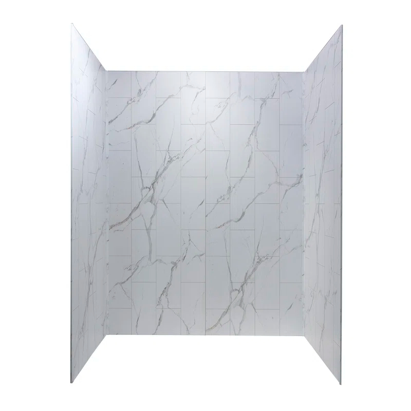 Palisade Palisade 78in x 60in x 32in Waterproof Vinyl Shower Surround Kit with Accessories in Urban Glacier