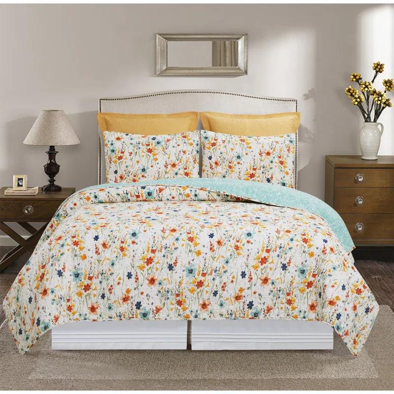 C&F Home Sheila Cotton Reversible Quilt Set