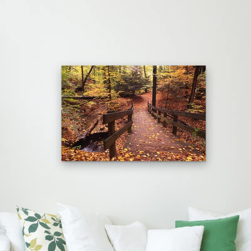 Trademark Fine Art " Autumn Bridge " by Kurt Shaffer