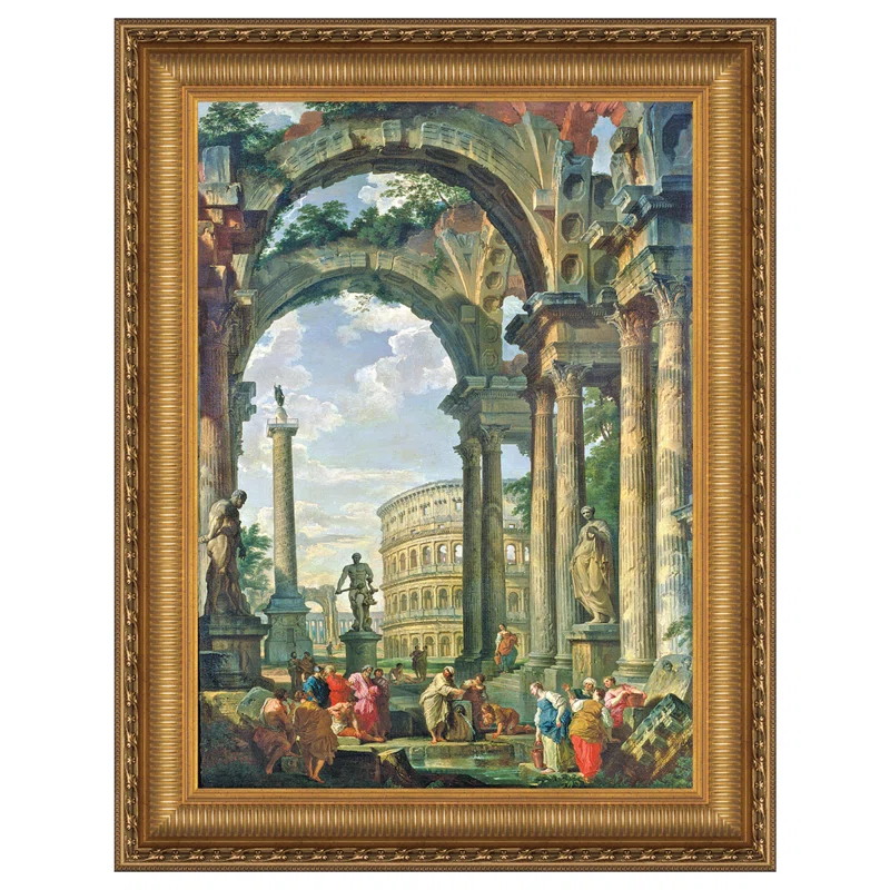 Vault W Artwork " Roman Capriccio, 1735 " by Giovanni Paolo Panini