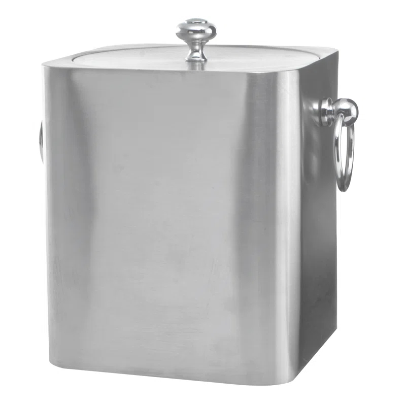 Service Ideas Square 3 Liter Stainless Steel Ice Bucket