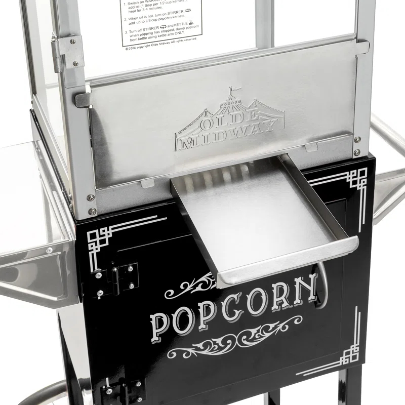 Olde Midway Vintage Popcorn Machine and Cart